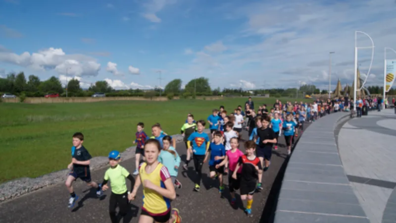 Helix junior parkrun in Falkirk
